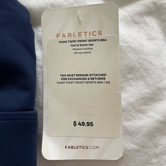 Fabletics | Navy | Cross-Back Sports Bra | Small - Picture 4 of 4